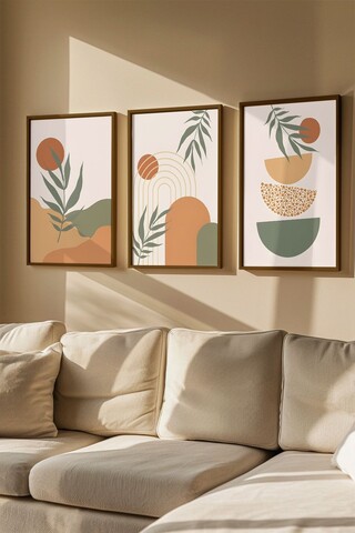 Set 3 tablouri decorative, Artvmodel21-Kahve, Vopsea: 100% MDF (grosime: 2,7 mm), Multicolor