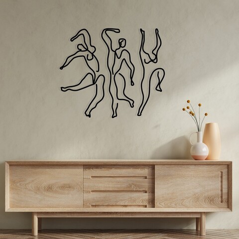 Decoratiune de perete, Famiglia, Dimensiuni: 90 x 54 cm, Negru