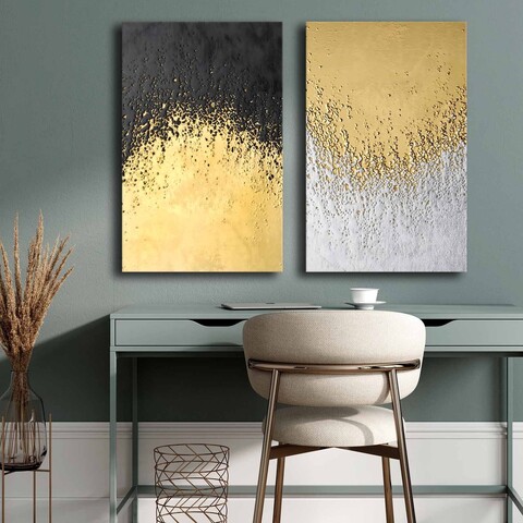 Tablou decorativ (2 Pieces), 2P4570GSC-015, Lemn, Multicolor