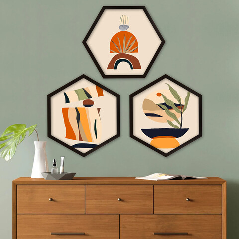 Set 3 tablouri decorative, 6GEN1836152, Plastic, Multicolor