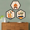Set 3 tablouri decorative, 6GEN1836152, Plastic, Multicolor