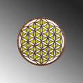 Decoratiune de perete, Geometric, Dimensiuni: 44 x 1,6 x 44 cm, Multicolor
