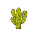 Decoratiune de perete, Cactus, Dimensiuni: 34 x 1,6 x 45 cm, Verde/Alb