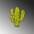 Decoratiune de perete, Cactus, Dimensiuni: 34 x 1,6 x 45 cm, Verde/Alb