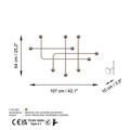 Cuier de perete, Samara-C, Grosime: 9 mm, Cupru