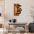 Decoratiune de perete, Dragon, Lățime: 40 cm Înălțime: 58 cm Adâncime: 3 cm, Nuc / Negru