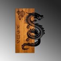Decoratiune de perete, Dragon, Lățime: 40 cm Înălțime: 58 cm Adâncime: 3 cm, Nuc / Negru
