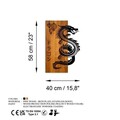 Decoratiune de perete, Dragon, Lățime: 40 cm Înălțime: 58 cm Adâncime: 3 cm, Nuc / Negru