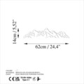 Decoratiune de perete, Mountain View, Dimensiune: 62 x 14 cm, Alb