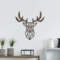 Decoratiune de perete, Rusty Deer 1, Dimensiune: 51 x 51 cm, Maro antichizat