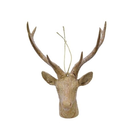 Glob Deer head, Decoris, 8.5x10x13.5 cm, plastic, maro