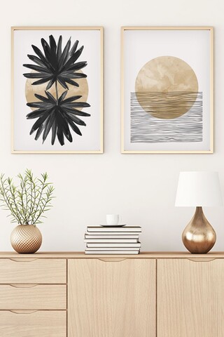 Tablou decorativ (2 Pieces), Huhu53, Lemn masiv (Grosime: 2,5 cm, Multicolor