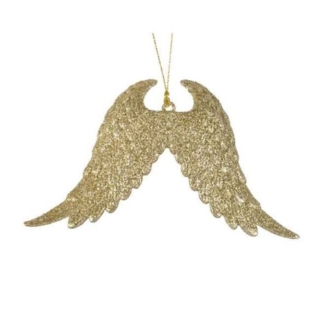 Glob Glitter wings, Decoris, 2x16x10 cm, plastic, auriu