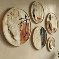 Tablou decorativ (5 Pieces), Huhu864, Lemn masiv (Grosime: 1,5 cm, Multicolor