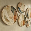 Tablou decorativ (5 Pieces), Huhu865, Lemn masiv (Grosime: 1,5 cm, Multicolor
