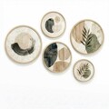 Tablou decorativ (5 Pieces), Huhu874, Lemn masiv (Grosime: 1,5 cm, Multicolor