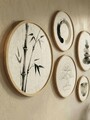 Tablou decorativ (5 Pieces), Huhu875, Lemn masiv (Grosime: 1,5 cm, Multicolor