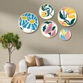 Tablou decorativ (5 Pieces), Iaht-02, Dimensiuni: 43,5 x 43,5 cm (1 bucată), Multicolor