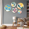 Tablou decorativ (5 Pieces), Iaht-02, Dimensiuni: 43,5 x 43,5 cm (1 bucată), Multicolor