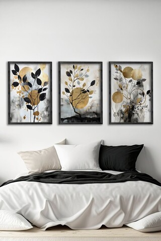 Tablou decorativ (3 Pieces), Ersy3Syhcrv59, MDF, Multicolor