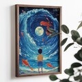 Tablou decorativ, TUN109-XL, Lemn, Multicolor