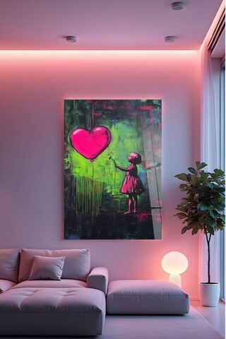 Tablou decorativ, Hhlneon0036, 70 x 100 cm, Multicolor