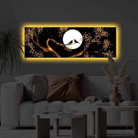 Tablou decorativ cu lumina LED, 3090KTLGDACT, 30 x 90 cm, Multicolor