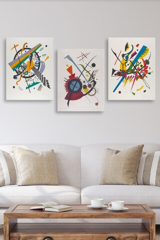 Set 3 tablouri decorative, MDF0098, 30 x 40 cm, 3 piese, Multicolor