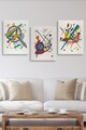 Set 3 tablouri decorative, MDF0098, 30 x 40 cm, 3 piese, Multicolor