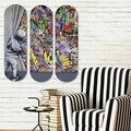 Tablou decorativ MDF (3 Pieces), 3KY3810, Imprimat UV, Multicolor