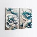 Tablou decorativ (2 Pieces), 2KNV4237, Lemn, Multicolor