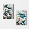 Tablou decorativ (2 Pieces), 2KNV4237, Lemn, Multicolor