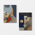 Tablou decorativ (2 Pieces), 2KNV4335, Lemn, Multicolor