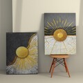 Tablou decorativ (2 Pieces), 2KNV4291, Lemn, Multicolor