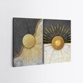 Tablou decorativ (2 Pieces), 2KNV4291, Lemn, Multicolor