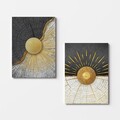 Tablou decorativ (2 Pieces), 2KNV4291, Lemn, Multicolor