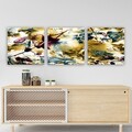 Tablou decorativ (3 Pieces), P216207, Lemn (Grosime: 3 cm, Multicolor