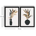 Tablou decorativ (2 Pieces), 2P3853NISCT-012, Înrămat: 100% LEMN (Grosime: 22 mm, Maro / Alb / Negru
