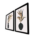 Tablou decorativ (2 Pieces), 2P3853NISCT-012, Înrămat: 100% LEMN (Grosime: 22 mm, Maro / Alb / Negru