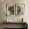 Tablou decorativ (2 Pieces), 2Pantct-028, Lemn (Grosime: 1,9 cm, Multicolor