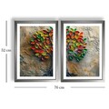 Tablou decorativ (2 Pieces), 2Pantct-028, Lemn (Grosime: 1,9 cm, Multicolor