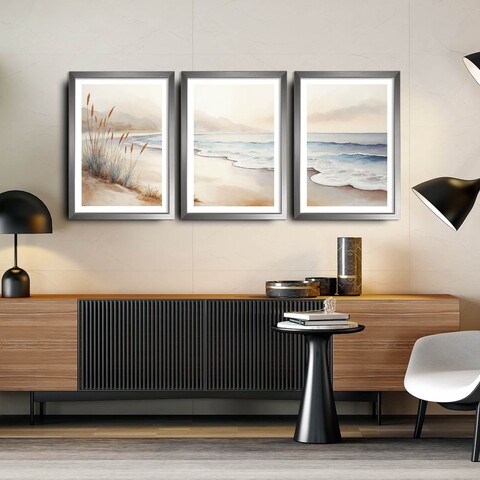 Tablou decorativ (3 Pieces), 3Pantct-021, Lemn (Grosime: 1,9 cm, Multicolor