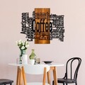 Decoratiune de perete, Coffee Mixed, Lățime: 72 cm Înălțime: 58 cm Adâncime: 3 cm, Nuc / Negru