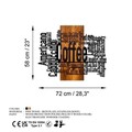 Decoratiune de perete, Coffee Mixed, Lățime: 72 cm Înălțime: 58 cm Adâncime: 3 cm, Nuc / Negru