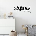 Cuier de perete, Sitting Birds, Lățime: 62 cm Înălțime: 42 cm Adâncime: 2 cm, Negru