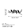 Cuier de perete, Sitting Birds, Lățime: 62 cm Înălțime: 42 cm Adâncime: 2 cm, Negru