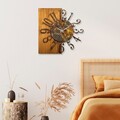 Ceas de perete, Wooden Clock 7-A, Lățime: 58 cm Înălțime: 58 cm Adâncime: 3 cm, Multicolor