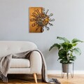 Ceas de perete, Wooden Clock 7-A, Lățime: 58 cm Înălțime: 58 cm Adâncime: 3 cm, Multicolor
