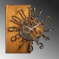 Ceas de perete, Wooden Clock 7-A, Lățime: 58 cm Înălțime: 58 cm Adâncime: 3 cm, Multicolor