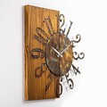 Ceas de perete, Wooden Clock 7-A, Lățime: 58 cm Înălțime: 58 cm Adâncime: 3 cm, Multicolor